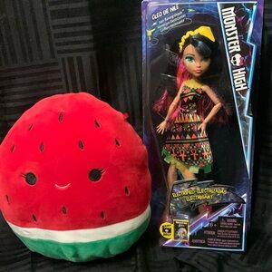Monster High Doll & Watermelon squishmallow (no tag 🍉)